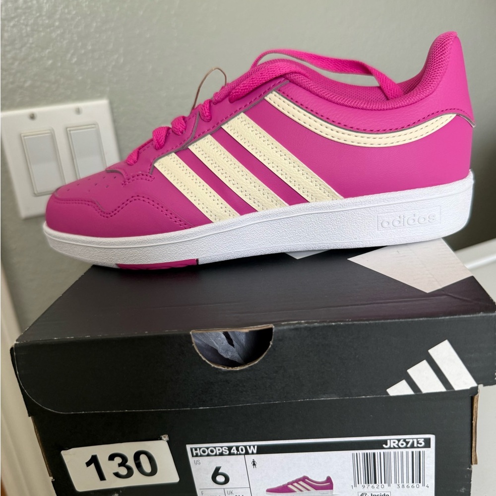 adidas Hoops 4.0 W Pink and Cream Women’s Athletic Sneakers